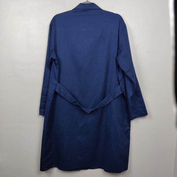 Sanfor Vintage Men’s French Indigo Workwear Long Chore Jacket Lab Coat Sz 50 Lg - Picture 6 of 9